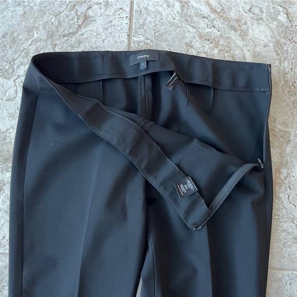 Theory Wool Belisa 3 Sevona Wool Straight Leg Dress Pants Trousers Black, size 0 - Picture 7 of 9